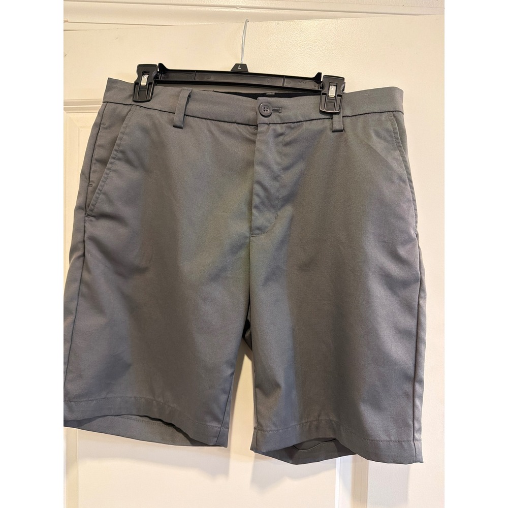 Amazon Essentials Mens Flat Front Chino Shorts Grey Size 33 Casual Everyday